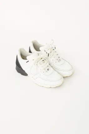 2016 White & Black Leather & Nylon Low-Top Sneaker