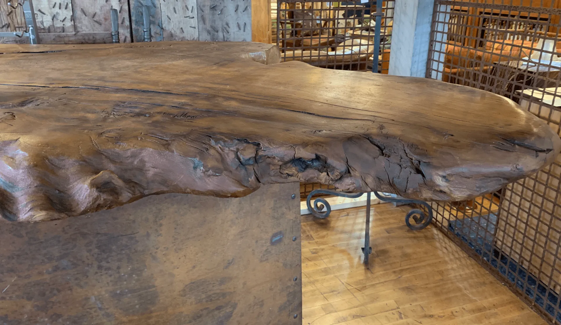 Bar, Nakashima Style Natural Thick Wood Slab, Rustic