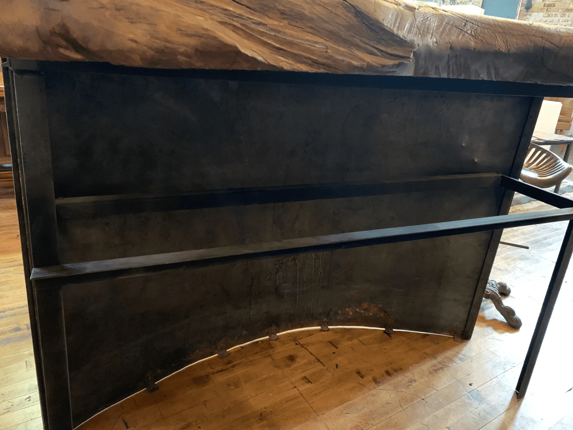 Bar, Nakashima Style Natural Thick Wood Slab, Rustic
