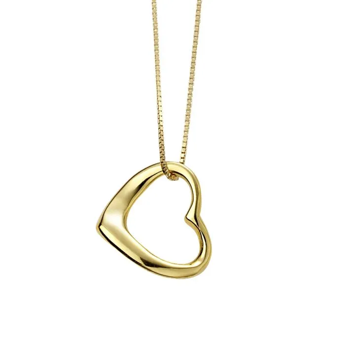 Beginnings Gold Plated Slip on Heart Pendant