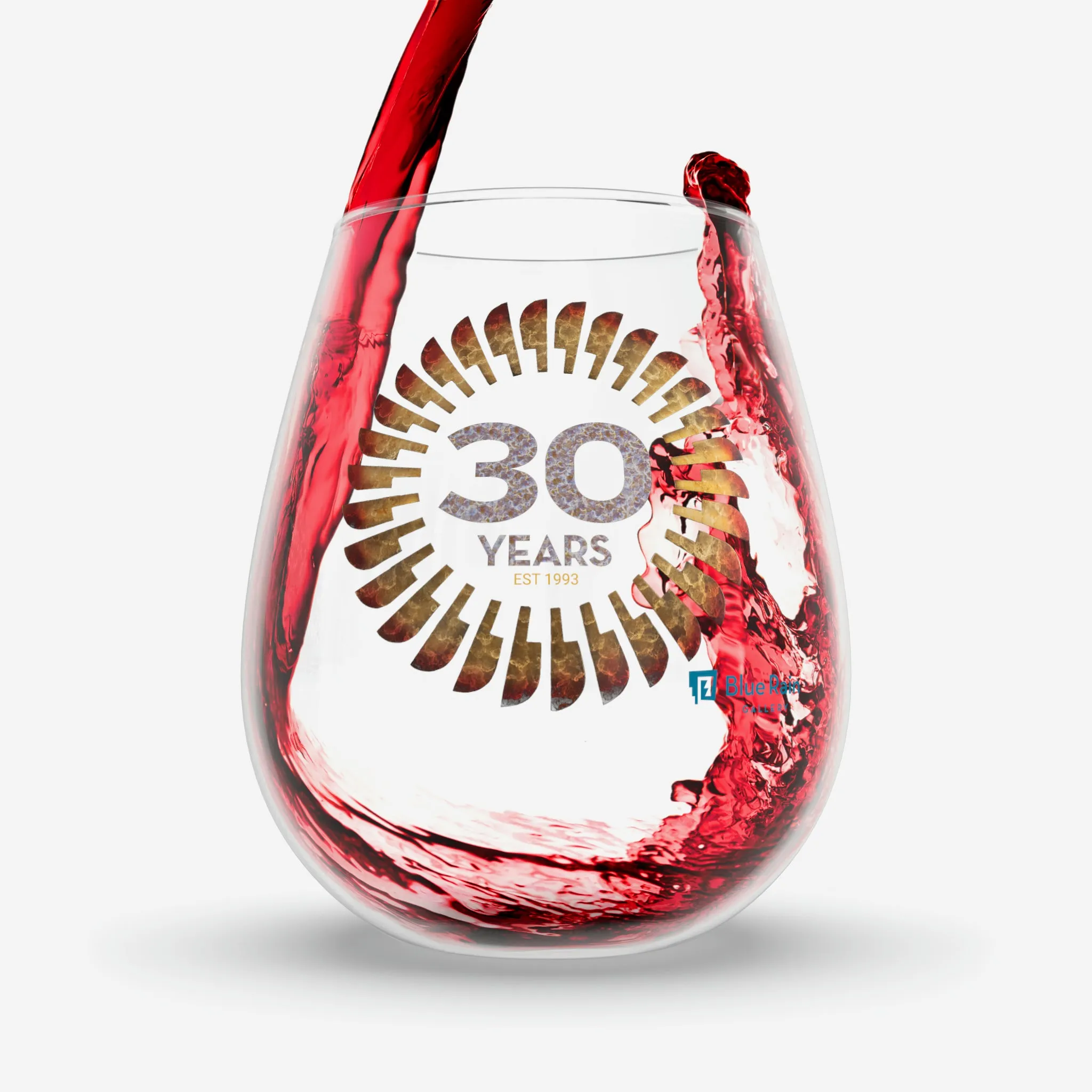 Blue Rain Gallery 30th Anniversary Wine Glass