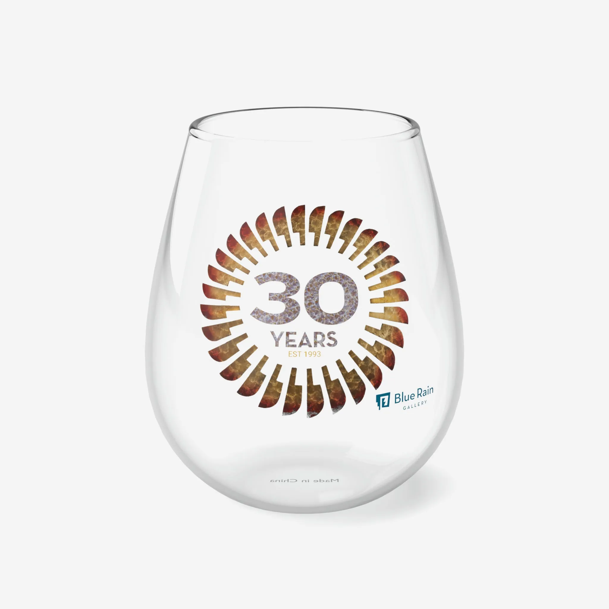 Blue Rain Gallery 30th Anniversary Wine Glass