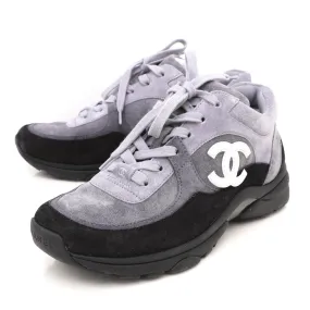 Chanel Bicolor CC Suede Low Top Trainer Sneakers 39