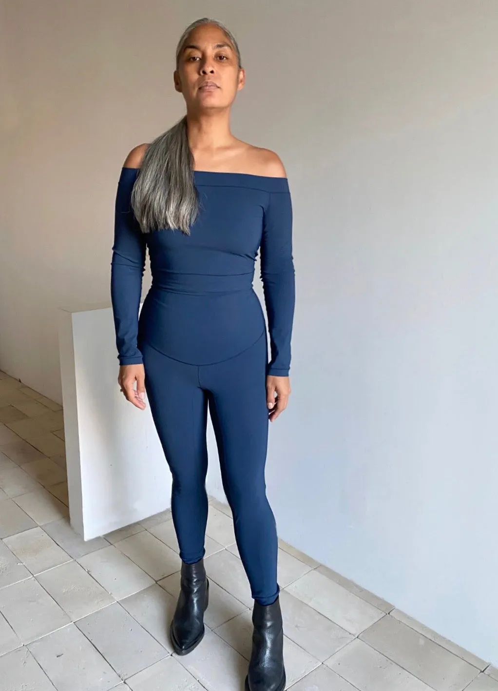 High Top Legging in Matte Indigo
