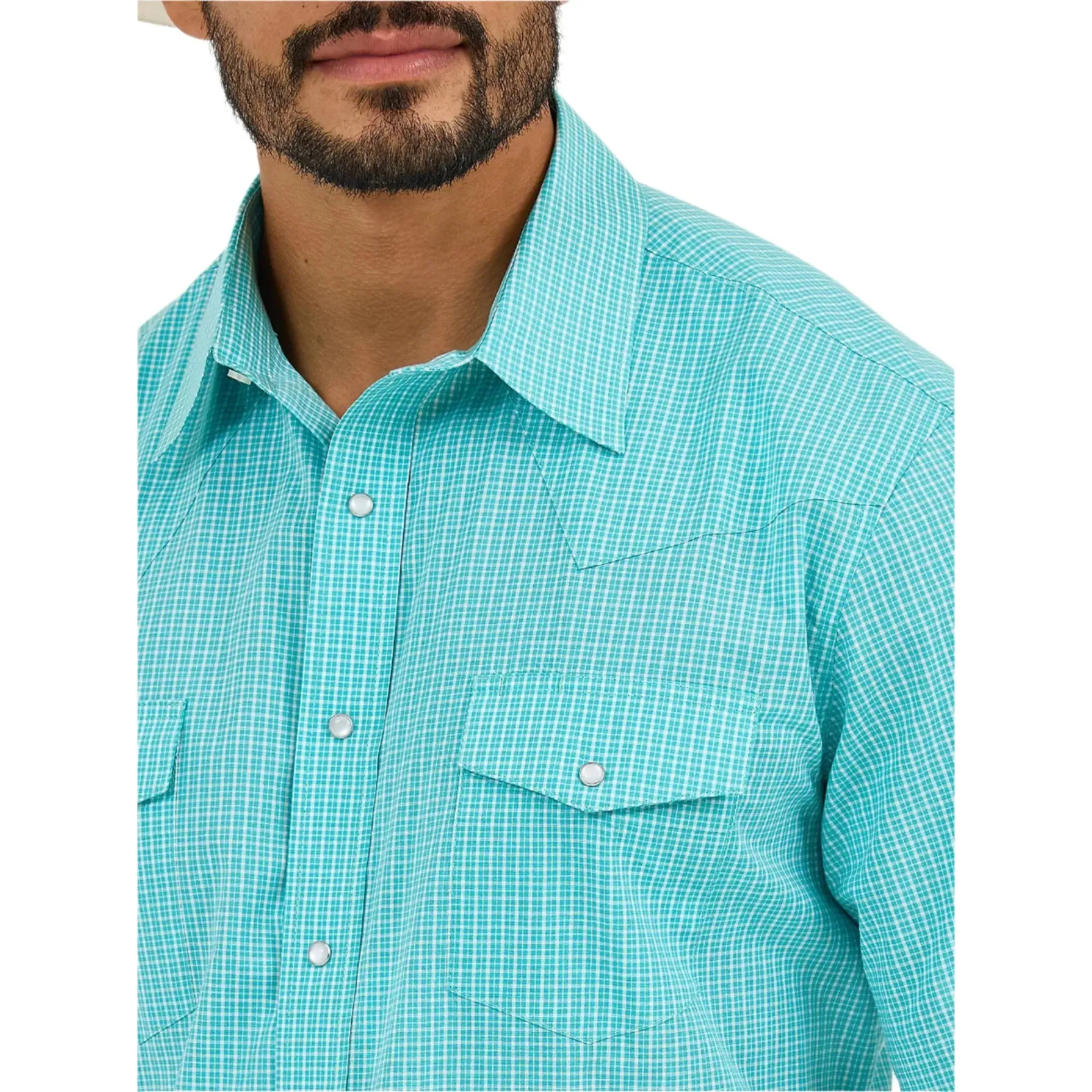 Men's Wrangler Wrinkle Resist Short Sleeve Western Snap Plaid Shirt 112365853