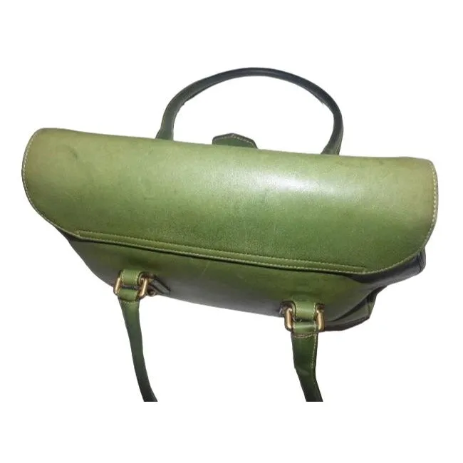 SOLD! Gucci Ivy Green Leather Horse-bit Chain Top Handle Bag